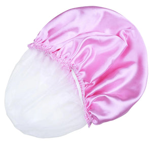 Shower Caps for Women, 4 PCS Elastic and Reusable Bath Caps, Double Waterproof Layers Shower Cap, Bathing Shower Caps, Environmental Protection Hair Bath Hat - Solid Color Solid Color 4 PCS/Set