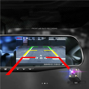 1080P HD Rearview Mirror Car DVR Dual Dash Cam Camera Front Rear Video Recorder - Rieworkes