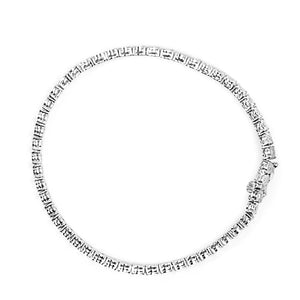 10K White Gold 1/2 Cttw Real Diamond Illusion - Set Miracle Plate Tennis Bracelet (I - J Color, SI2 - I1 Clarity) - Size 7.5" - Rieworkes