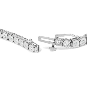 10K White Gold 1/2 Cttw Real Diamond Illusion - Set Miracle Plate Tennis Bracelet (I - J Color, SI2 - I1 Clarity) - Size 7.5" - Rieworkes
