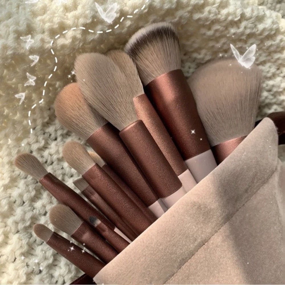 13Pcs A Set Soft Fluffy Makeup Brushes For Cosmetics Foundation Blush Powder Eyeshadow Kabuki Blending Makeup Brush Beauty Tools - Rieworkes