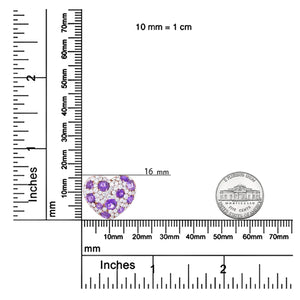 18K Rose Gold 3/4 Cttw Diamond and Purple Amethyst Cluster Heart Shape 18" Pendant Necklace (G - H Color, SI1 - SI2 Clarity) - Rieworkes
