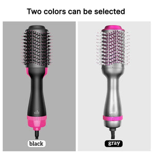 2 - in - 1 Hair Dryer Hot Air Brush: Combines hair straightener and curler. Electric ion blow dryer brush - Rieworkes