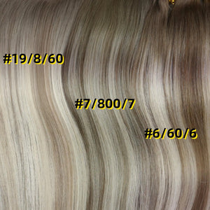 Full Shine Clip in Human Hair Extensions 20 Inch Seamless Clip in Hair Extensions Straight Remy Hair Cool Taupe Ombre Highlight Blonde Damage Free Hair Extensions Clip ins 20 Inch(Pack of 1) #7/800/7 Cool Taupe Mix Blonde