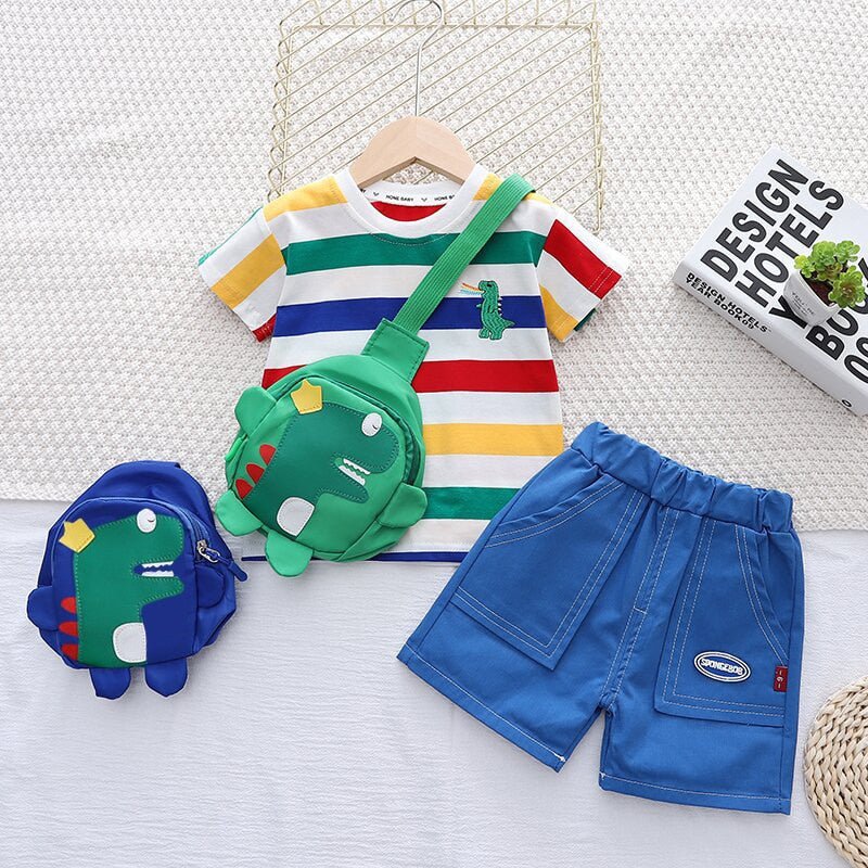 3Pcs/Sets Infant Casual Dinosaur Shirt Shorts - Rieworkes