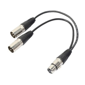 3Pin XLR Female Jack To Dual 2 Male Plug Y Splitter Cable Adapter Microphone USA - Rieworkes