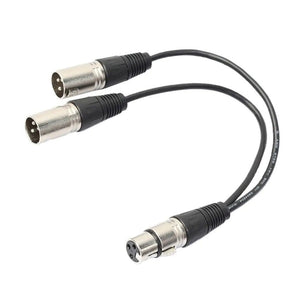 3Pin XLR Female Jack To Dual 2 Male Plug Y Splitter Cable Adapter Microphone USA - Rieworkes