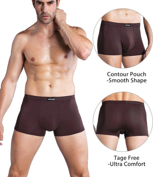 wirarpa Men's Breathable Modal Microfiber Trunks Underwear Covered Band Multipack 1402-4p-solid Color Medium