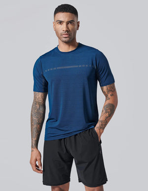 5 Pack Men’s Active Quick Dry Crew Neck T Shirts | Athletic Running Gym Workout Short Sleeve Tee Tops Bulk Light Gray/Gradient Red/Blue/Charcoal/Black Large - Rieworkes