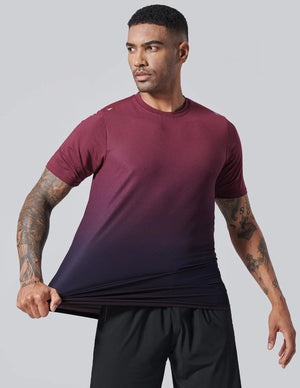 5 Pack Men’s Active Quick Dry Crew Neck T Shirts | Athletic Running Gym Workout Short Sleeve Tee Tops Bulk Light Gray/Gradient Red/Blue/Charcoal/Black Large - Rieworkes