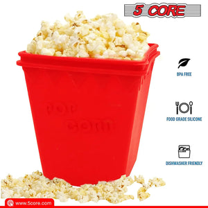 5Core Silicone Popcorn Maker Bowl Microwave BPA Free and Dishwasher Safe Hot Air Kernel Popper - Rieworkes