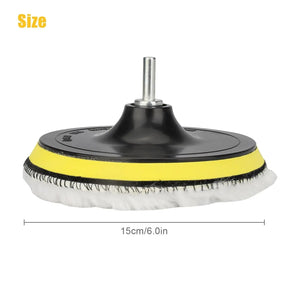 5PCS 6" Buffing Polishing Pad Wool Wheel Mop Kit For Car Polisher Drill Adapter - Rieworkes