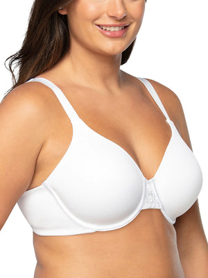 Vanity Fair Women's Full Figure Beauty Back Smoothing Bra, 4 Way Stretch Fabric, Lightly Lined Cups Up to H Underwire Underwire - White 34G