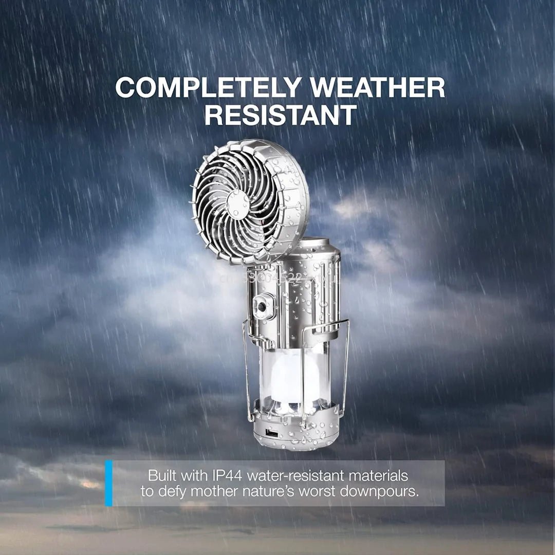 6 in 1 Portable Camping Solar Lantern With Fan - Rieworkes