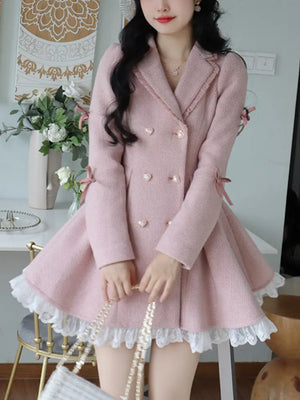 Winter Pink Sweet Elegant Dress