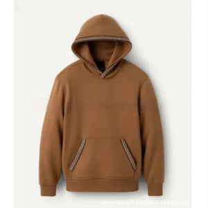 Fleece-Lined Hooded Earth Tone Pullover