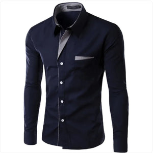 European And American Simple Men's Long Sleeve Shirt