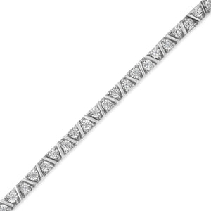 .925 Sterling Silver 1/4 Cttw Miracle - Set Diamond Modern Tennis Bracelet (I - J Color, I3 Clarity) - Size 7.25" - Rieworkes