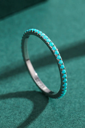 925 Sterling Silver Artificial Turquoise Ring - Rieworkes