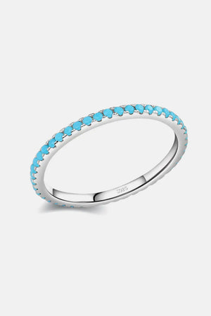 925 Sterling Silver Artificial Turquoise Ring - Rieworkes