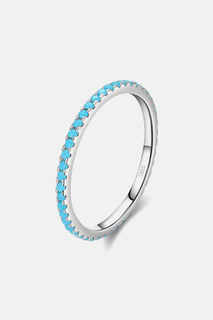 925 Sterling Silver Artificial Turquoise Ring - Rieworkes