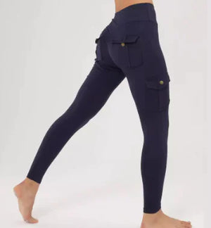 High Elastic Fitness Workwear Pants with Pockets for Women