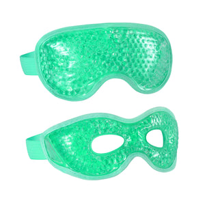 2PCS Gel Eye Mask Reusable Hot Cold Therapy Gel Bead Eye Mask for Puffiness /Dark Circles/Eye Bags /Dry Eyes/Headaches/Migraines/Stress Relief, Cooling Eye Mask Hot/Cold Compress Eye Mask (Green) Green