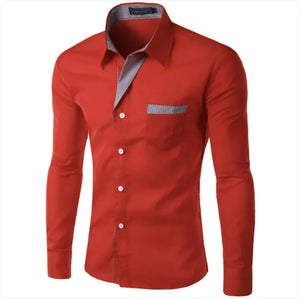 European And American Simple Men's Long Sleeve Shirt