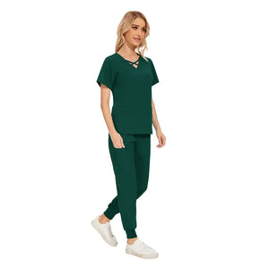 Stretch Women Slim Fit Scrubs Medical Uniforms Set