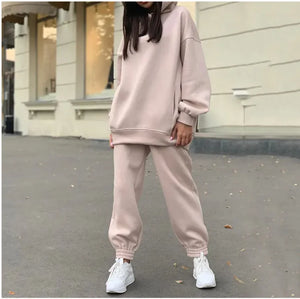 Cozy Hooded Plush Sweatshirt for Women – Casual Sportswear