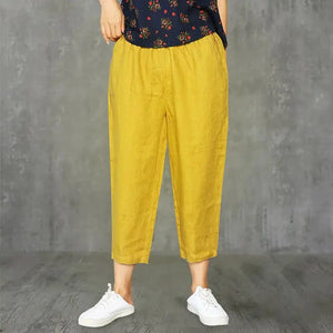 Lucyever Casual Cotton Linen Pants Women