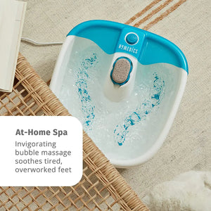 Homedics Bubble Mate Foot Spa, Toe Touch Controlled Foot Bath with Invigorating Bubbles and Splash Proof, Raised Massage nodes and Removable Pumice Stone Standard