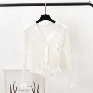 Women Ruffles Sweaters Cardigans