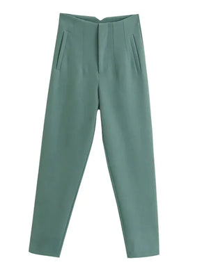 Elegant High Waist Pencil Trousers for Women