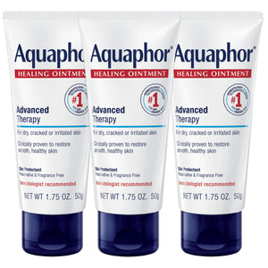 Aquaphor Healing Ointment Advanced Therapy Skin Protectant, Dry Skin Body Moisturizer, 1.75 Oz Tube, Pack of 3