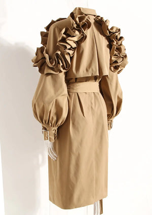 Ruffle Trench Coat