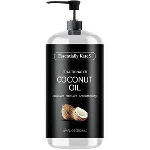 Fractionated Coconut Oil 16.9 Fl Oz (500ML) - Body Oil, Massage Oil, Hair Oil, Nail Oil, and Carrier Oil for Essential Oils, No Scent 16.9 Fl Oz (Pack of 1)