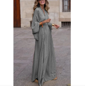 Women's V-Neck Batwing Sleeve Maxi Dress