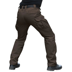 Men's Stretch Tactical Pants Water Resistant Ripstop Cargo Pants Outdoor Lightweight EDC Work Hiking Pants 30W x 32L Dark Brown