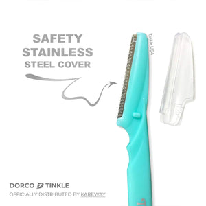 Dorco Tinkle Eyebrow Razors | 3-Pack Precision Dermaplane Tools | Safe & Easy Facial Hair Removal | Ideal for Spa Days & Beauty Gift Sets 1pk