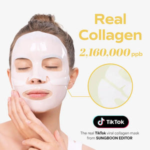 Deep Collagen Niacin-Vita C Brightening Overnight Mask 37gx4ea | The real collagen 2,160,000ppb | Facial Hydrogel Masks with low molecular weight collagen for elasticity and dark spot 4 Count (Pack of 1)