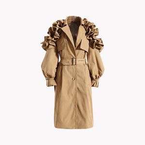 Ruffle Trench Coat