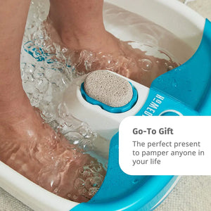 Homedics Bubble Mate Foot Spa, Toe Touch Controlled Foot Bath with Invigorating Bubbles and Splash Proof, Raised Massage nodes and Removable Pumice Stone Standard