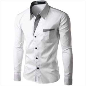 European And American Simple Men's Long Sleeve Shirt