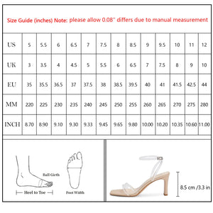 Modatope Womens Sandals Square Open Toe Chunky High Heels Strappy Ankle Strap Sandals Comfort Dress Party Shoes 9 Clear