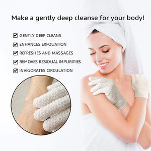 Evridwear Exfoliating Dual Texture Bath Gloves for Shower, Spa, Massage and Body Scrubs, Dead Skin Cell Remover, Gloves with Hanging Loop (1 Pair Light Glove) 1 Pair Light Glove