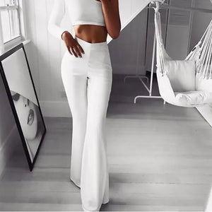 Summer Autumn Solid Elegant Palazzo Pants