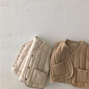 Kids' Warm Autumn/Winter Vest - Solid Color Jacket