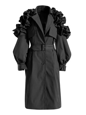 Ruffle Trench Coat