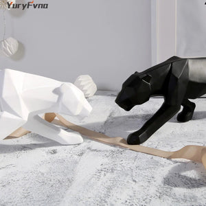 Abstract Resin Leopard Statue: Modern Home Office Decoration Gift - Rieworkes
